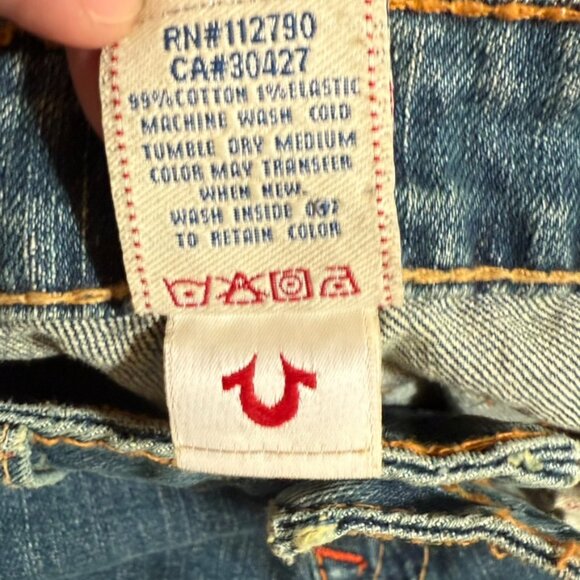 True Religion Womens Bootcut Flare Jeans Y2K Stone‎ Wash Sz 30 Made USA Y2K NWT - Picture 8 of 14